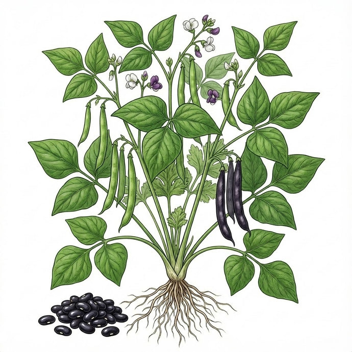 a bean plant produces a seed BEAN Seeds, Black Midnight Bush