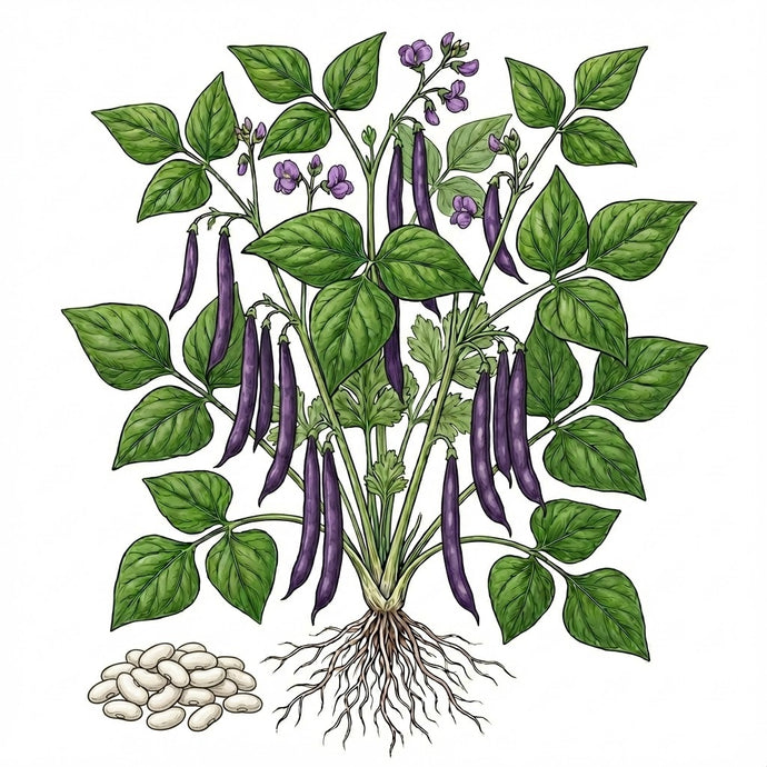 plant with purple seeds BEAN Seeds, Royalty Purple Bush