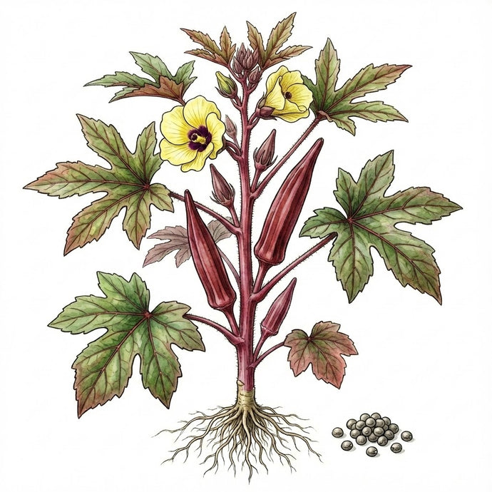 okra plant seeds Red Burgundy Okra Seeds